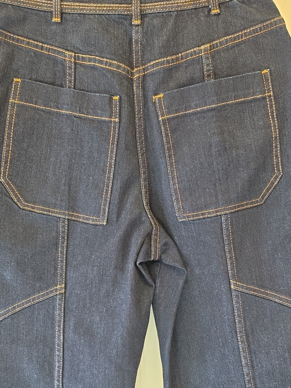 Ulla Johnson Dark Blue High Rise Button Front Cotton Blend Jeans Size 0 - Picture 3 of 7